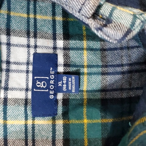 George men's Flannel Long sleeves Plaid shirt size XL NWT - Picture 2 of 5